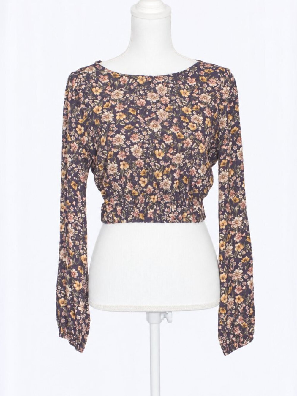 ANTHROPOLOGIE ELODIE Feminine Romantic Bohemian Floral Crop Top Size S